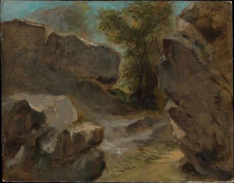 Landschap met rotsen, Augerville - Eugène Delacroix