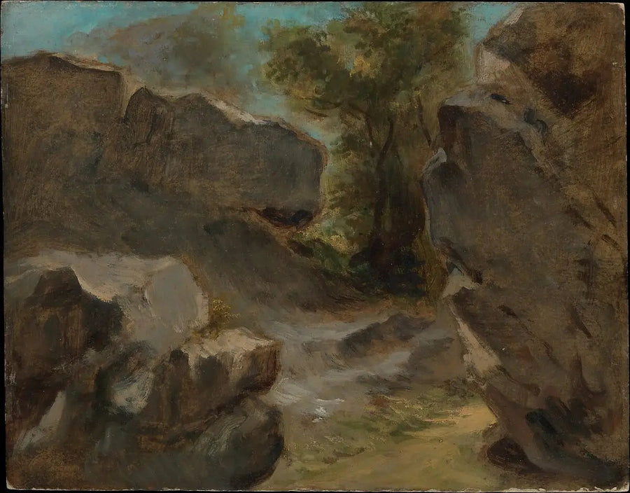 Landschap met rotsen, Augerville - Eugène Delacroix