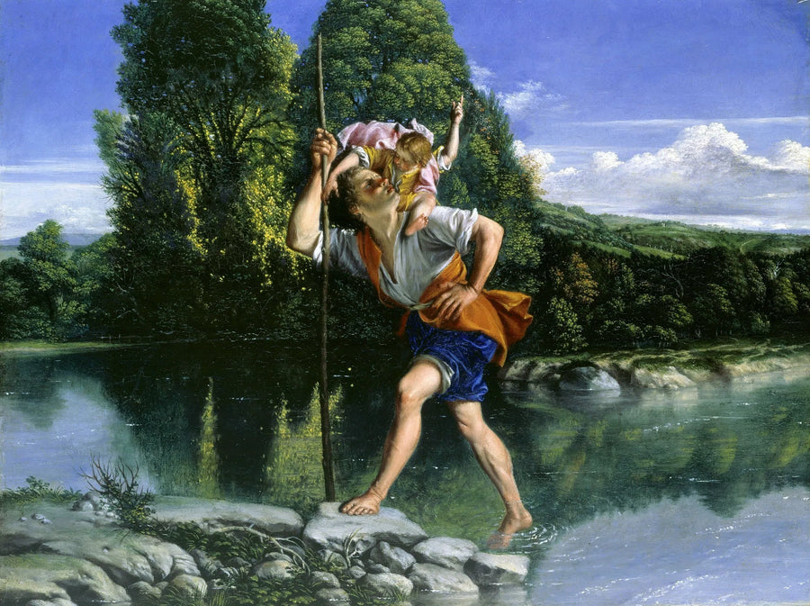 Landschap met Sint-Christoffel - Orazio Gentileschi