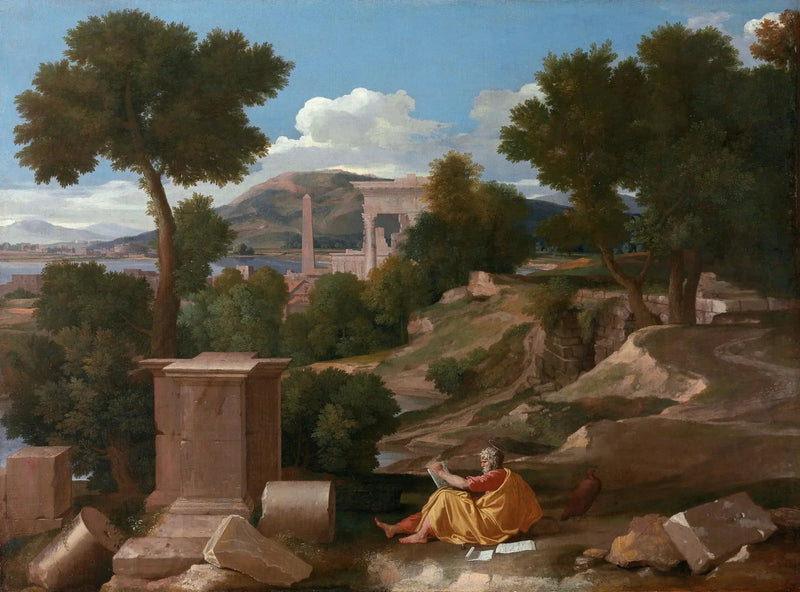 Landschap met Sint-Jan op Patmos - Nicolas Poussin