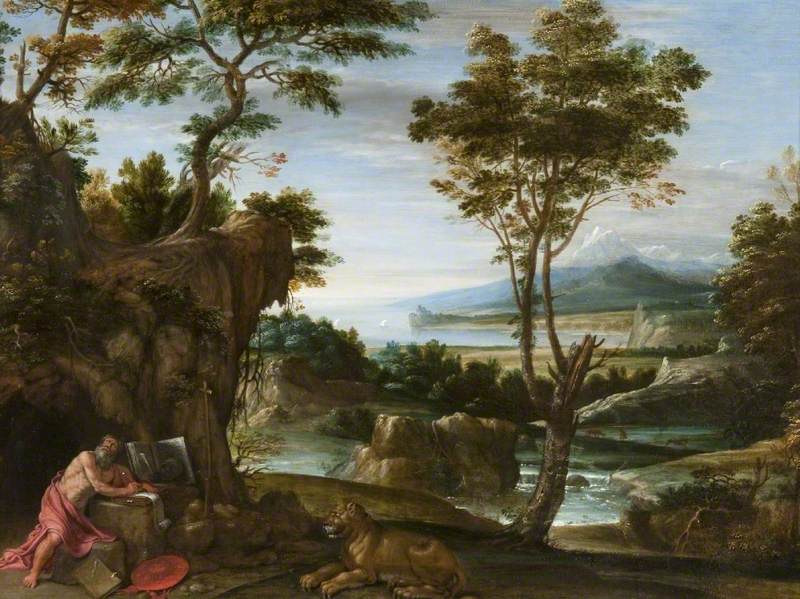 Landschap met Sint-Jerome - Domenichino