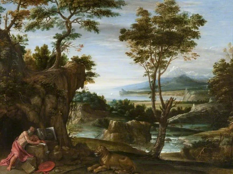 Landschap met Sint-Jerome - Domenichino