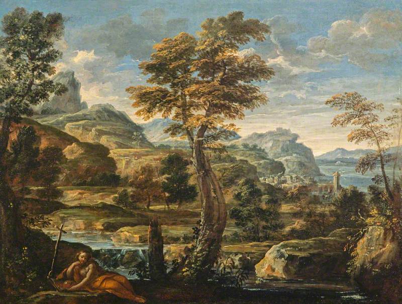 Landschap met Sint Maria Magdalena - Pietro da Cortona