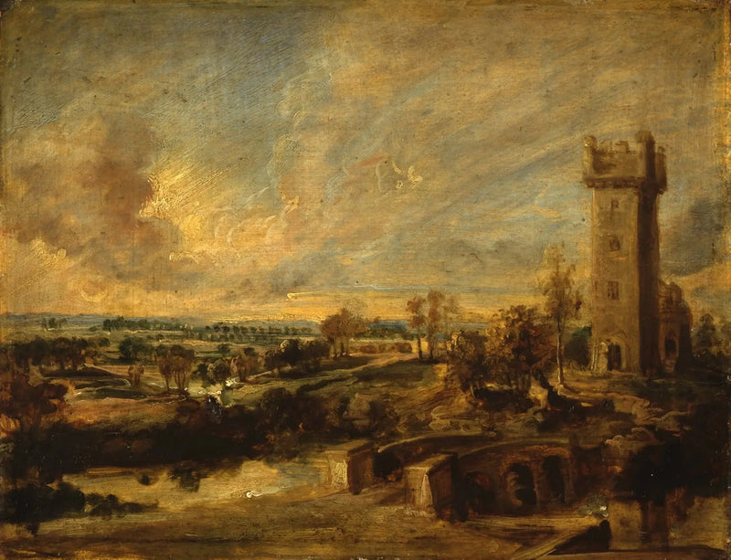 Landschap met toren - Peter Paul Rubens