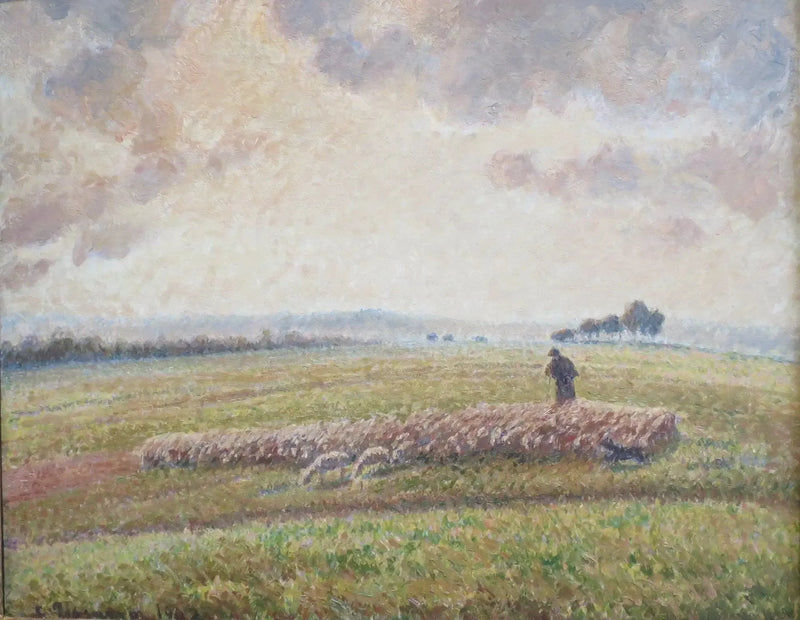 Landschap met een kudde schapen - Camille Pissarro