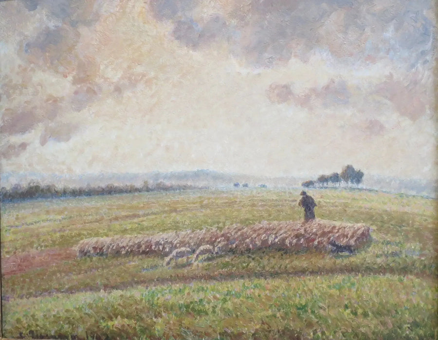 Landschap met een kudde schapen - Camille Pissarro