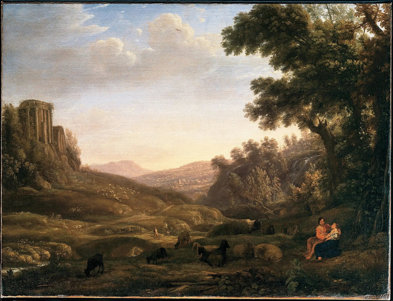 Landschap met een herder en een herderin - Claude Lorrain