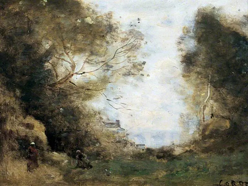 Landschap met bos - Jean-Baptiste Camille Corot