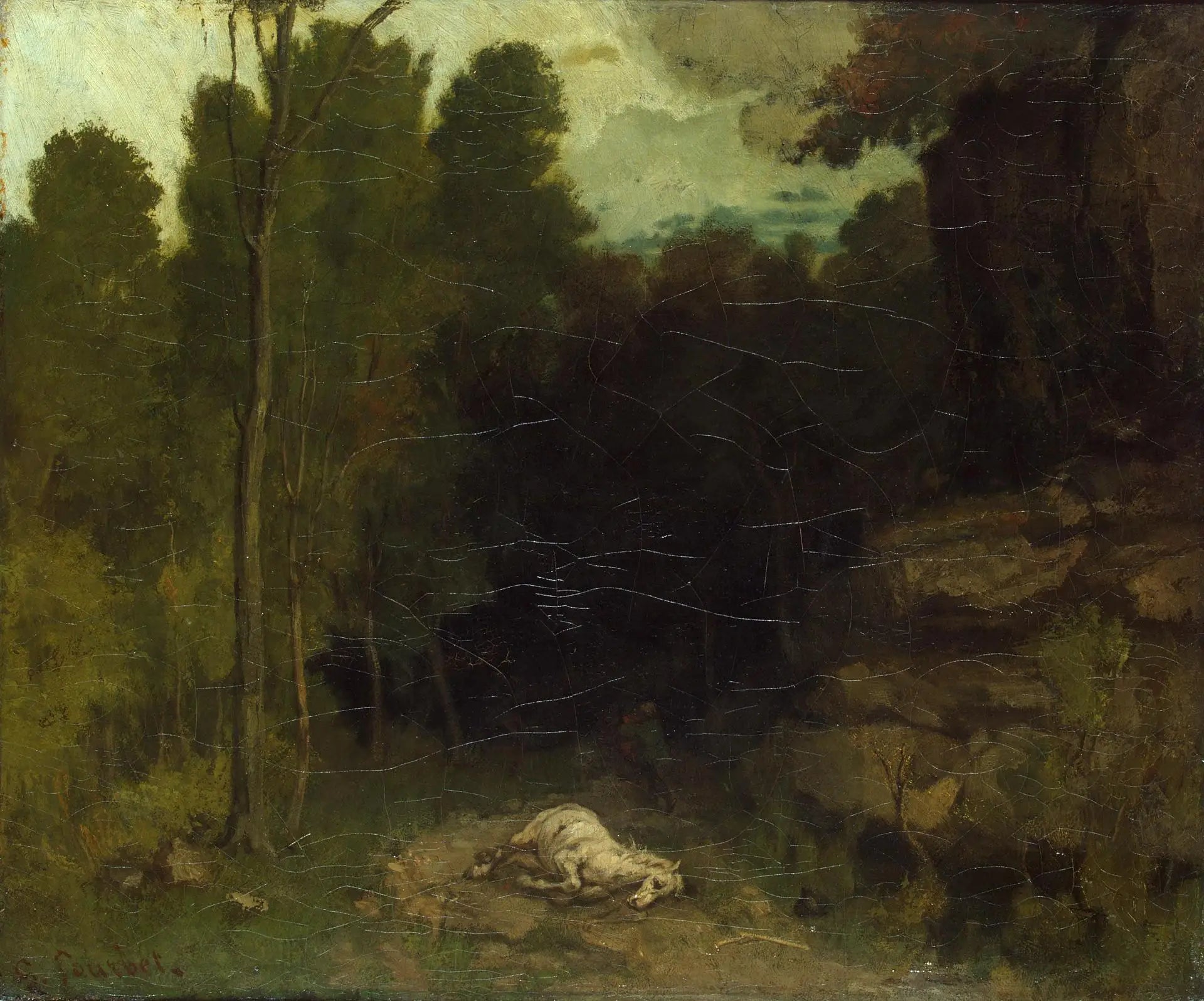Paysage avec un cheval mort - Gustave Courbet image 1 reproduction d’œuvre d’art à l’huile