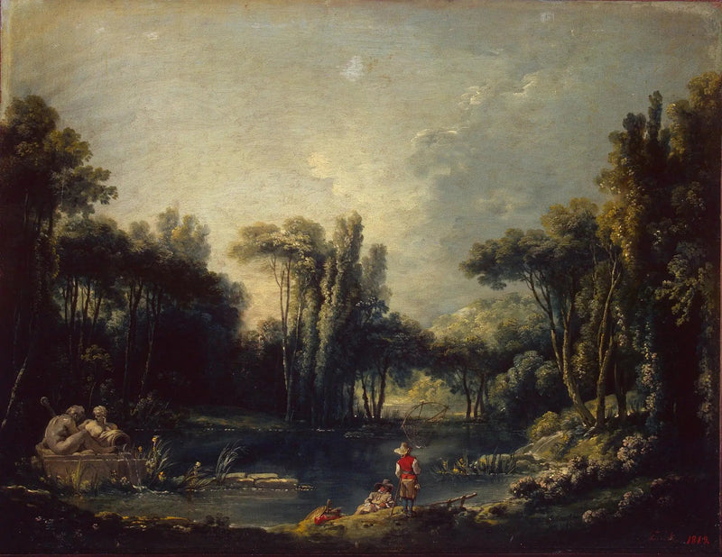 Landschap met een vijver - François Boucher