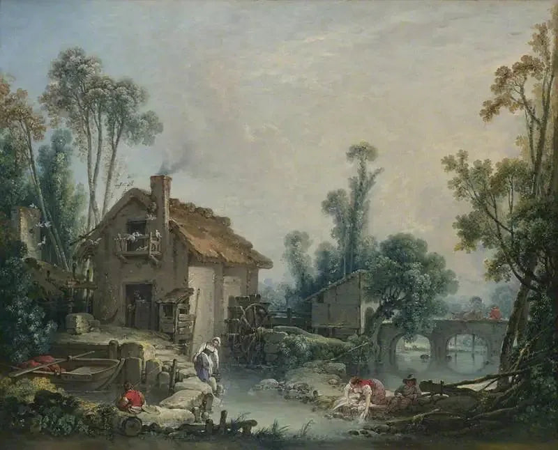 Landschap met een watermolen - François Boucher