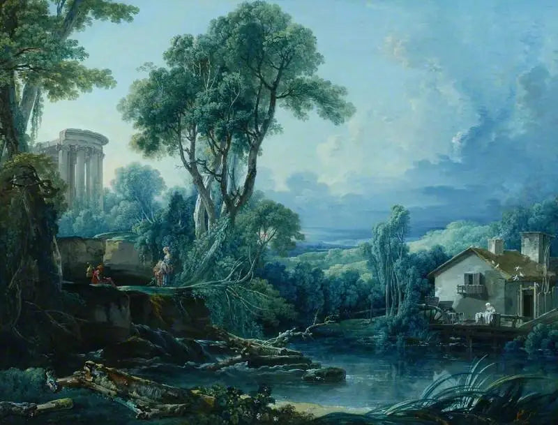 Landschap met een watermolen - François Boucher