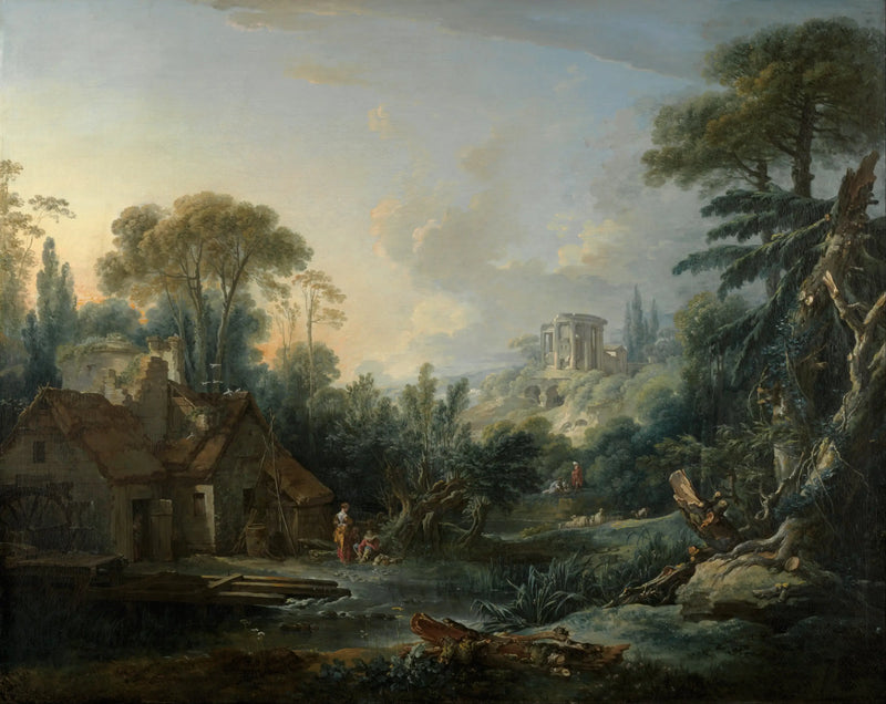 Landschap met een watermolen - François Boucher