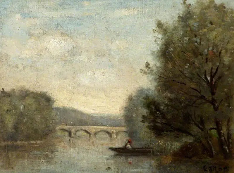 Landschap met een brug - Jean-Baptiste Camille Corot