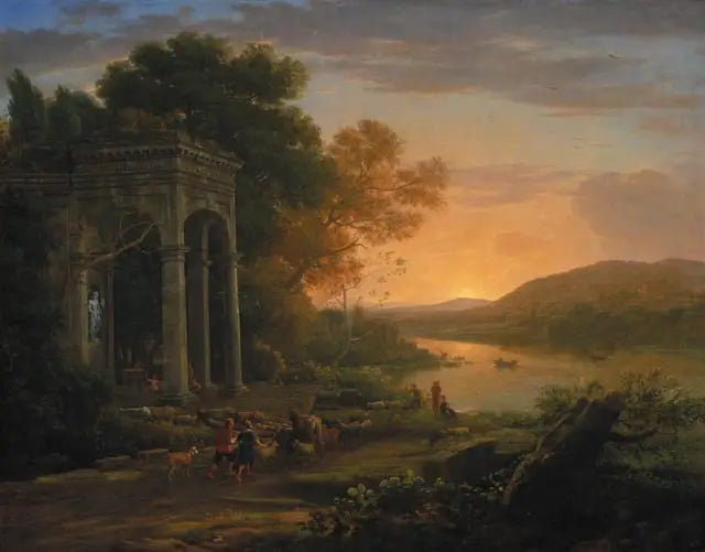 Landschap met een Bacchustempel - Claude Lorrain