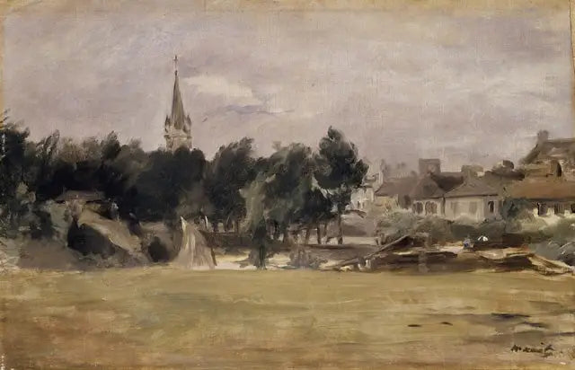Landschap met een dorpskerk - Édouard Manet