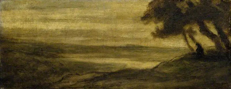 Landschap met een figuur - Honoré Daumier