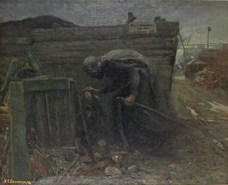 Landschap met een arme meisje 's nachts. - H. A. Brendekilde

Source:
Paysage avec une pauvre fille la nuit. - H. A. Brendekilde