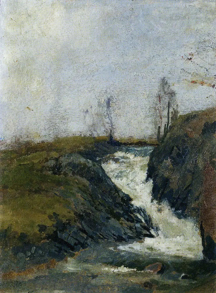 Landschap met een kleine waterval - Edvard Munch