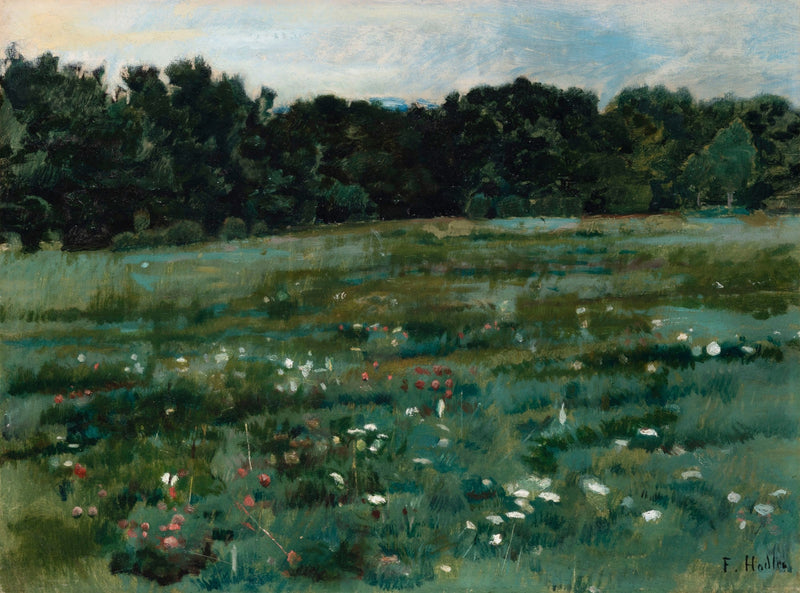 Landschap met een weide en de rand van een bos - Ferdinand Hodler