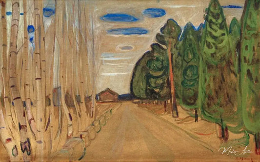 Paysage avec une route - Edvard Munch - Reproductions de tableaux et peintures haut de gamme