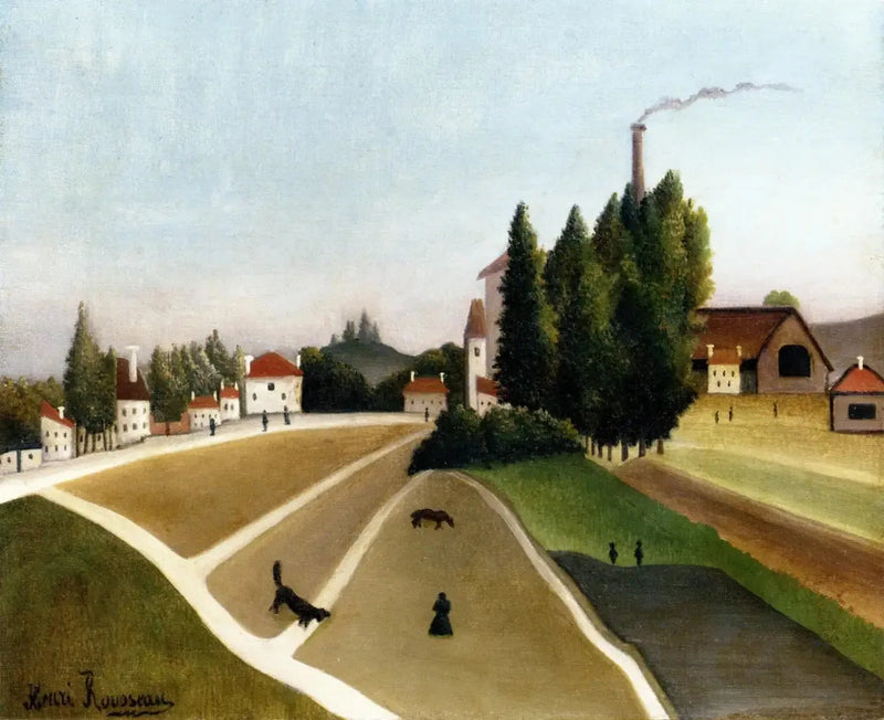 Landschap met fabriek - Henri Rousseau