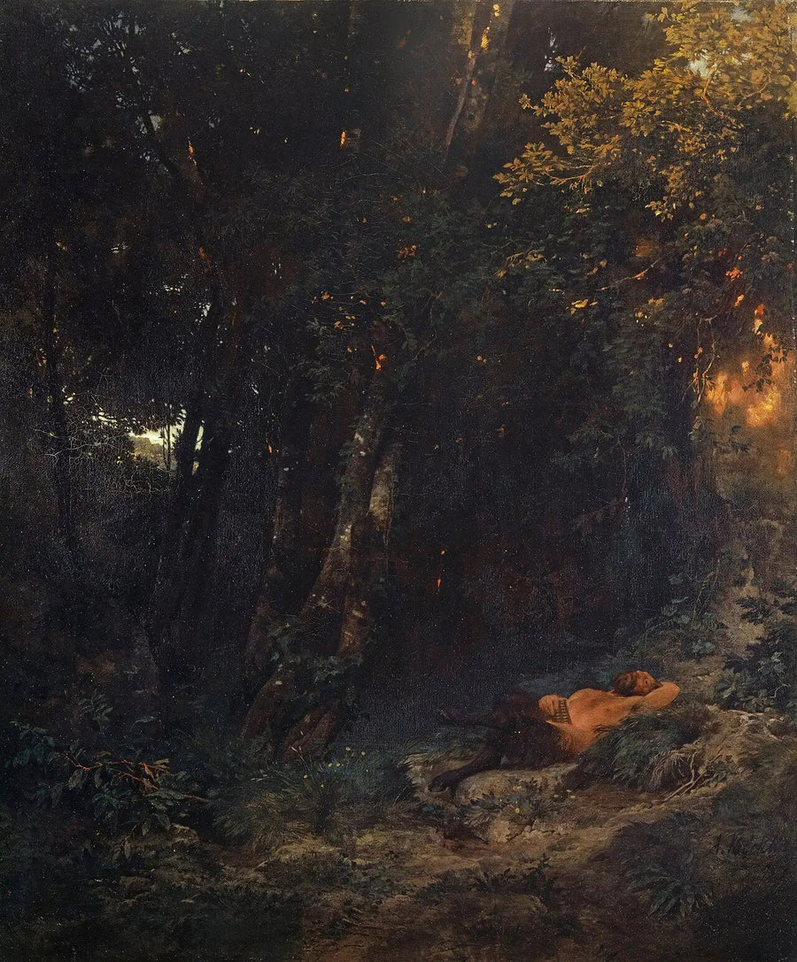 Boslandschap met Pan die rust - Arnold Böcklin

Source:
Paysage boisé avec Pan se reposant - Arnold Böcklin