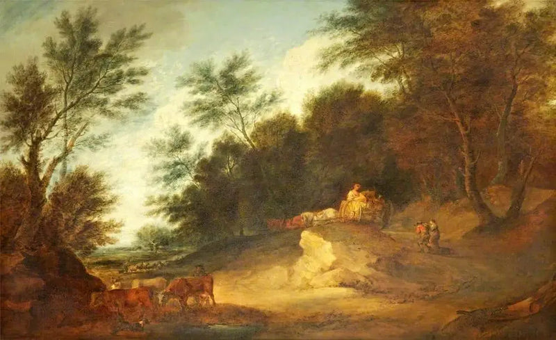 Boslandschap met人物 in een landelijk karretje en vee - Thomas Gainsborough

Source:
Paysage boisé avec personnages dans une charrette de campagne et du bétail - Thomas Gainsborough