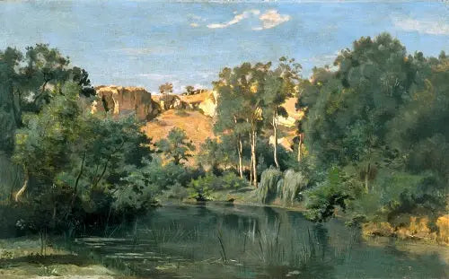 Boslandschap met een vijver - Jean-Baptiste Camille Corot