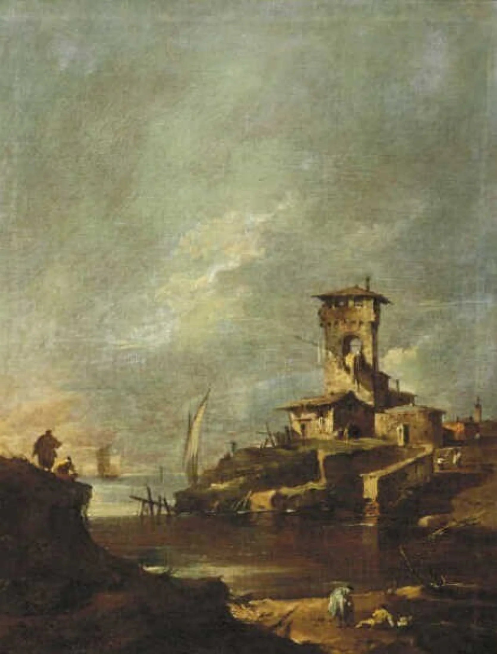 Paysage-Capriccio - Francesco Guardi image 1 copie de tableau peinte à la main