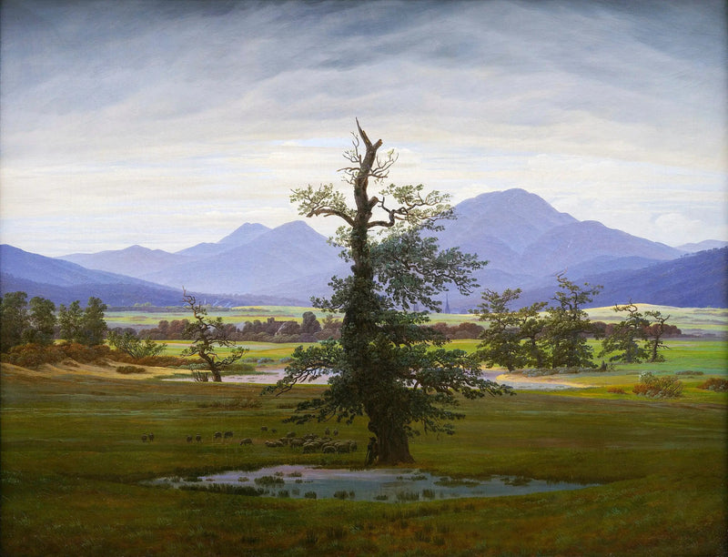 Landschap met een boerderij, 's ochtends - Caspar David Friedrich