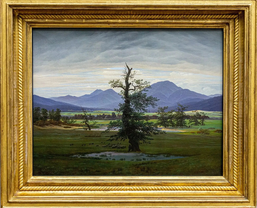 Landschap met een boerderij, 's ochtends - Caspar David Friedrich