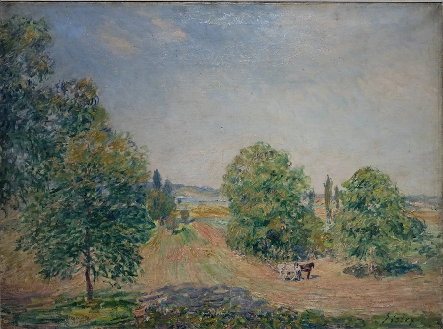 Landschap, velden, vlakte van Veneux-Nadon - Alfred Sisley