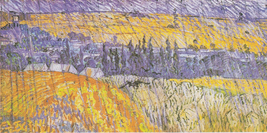 Landschap van Auvers in de regen - Vincent van Gogh