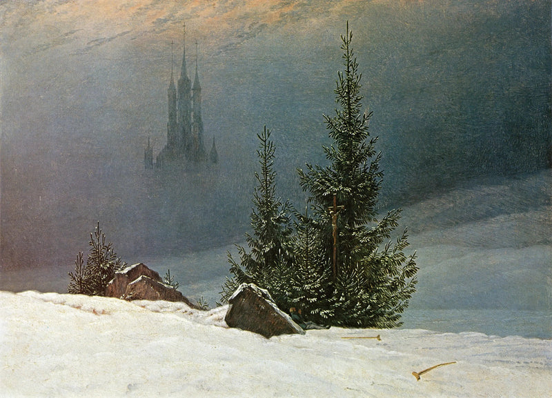 Winterlandschap met kerk - Caspar David Friedrich