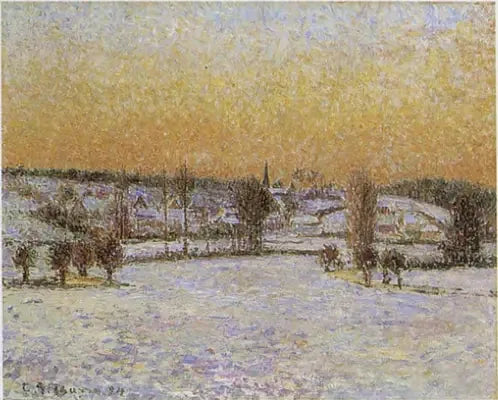 Winterlandschap, Éragny, Avond - Camille Pissarro