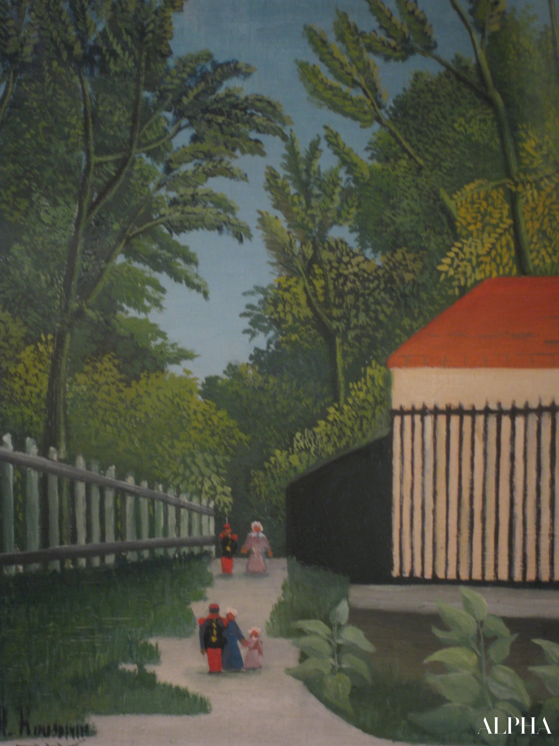 Landschap in het Montsouris park met vijf personages - Henri Rousseau - Reproducties van schilderijen en hoogwaardige schilderijen