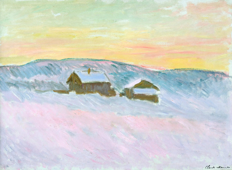 Landschap van Noorwegen. De blauwe huizen - Claude Monet