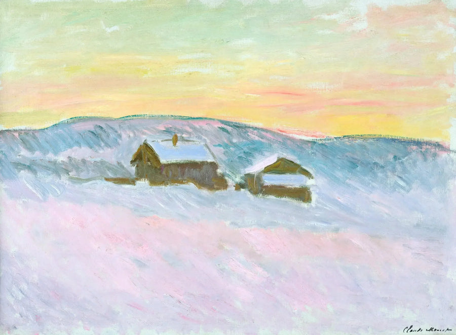 Landschap van Noorwegen. De blauwe huizen - Claude Monet