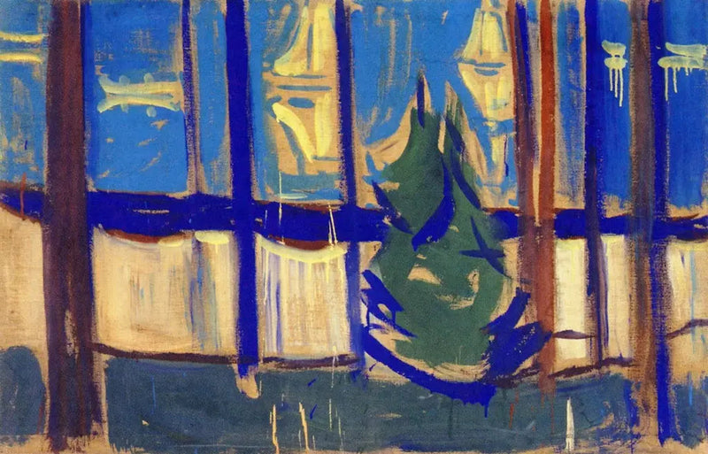 Strandlandschap met bomen en boten - Edvard Munch