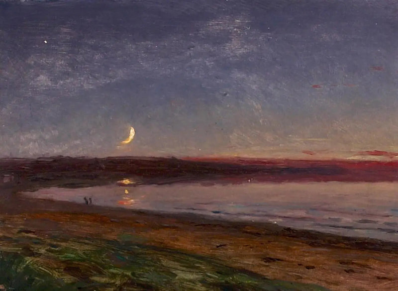 Avondlandschap met twee figuren op het strand. - Peder Severin Krøyer