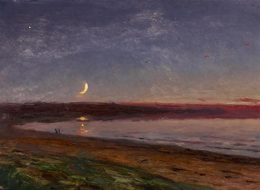 Avondlandschap met twee figuren op het strand. - Peder Severin Krøyer