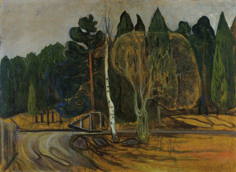 Lente landschap met sneeuwruimer - Edvard Munch