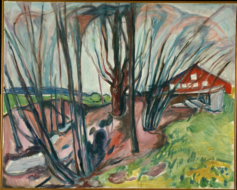 Lente landschap bij het rode huis - Edvard Munch