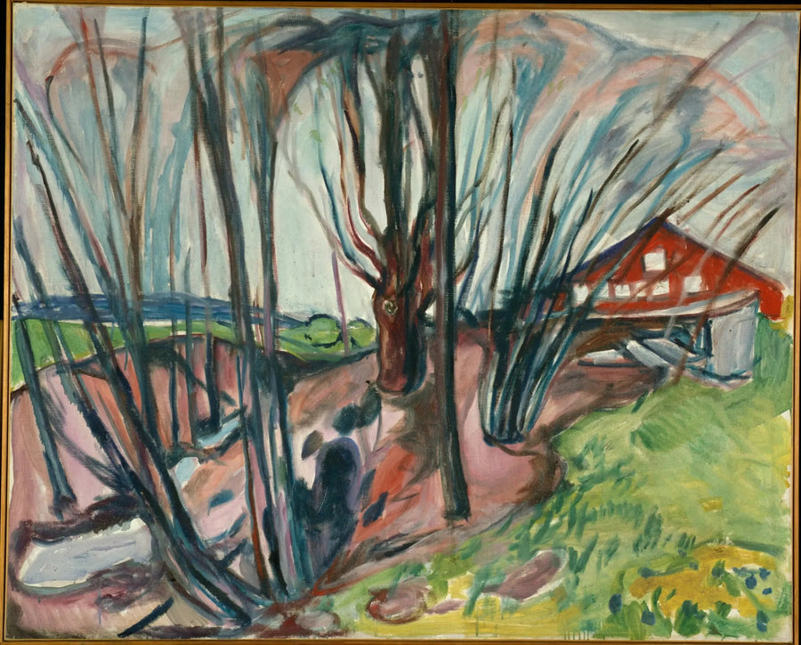 Lente landschap bij het rode huis - Edvard Munch