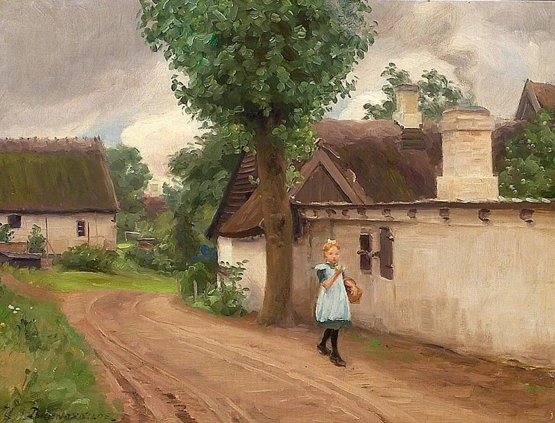 Dorplandschap met een jong meisje in een blauwe jurk. - H. A. Brendekilde

Source:
Paysage de village avec une jeune fille en robe bleue. - H. A. Brendekilde