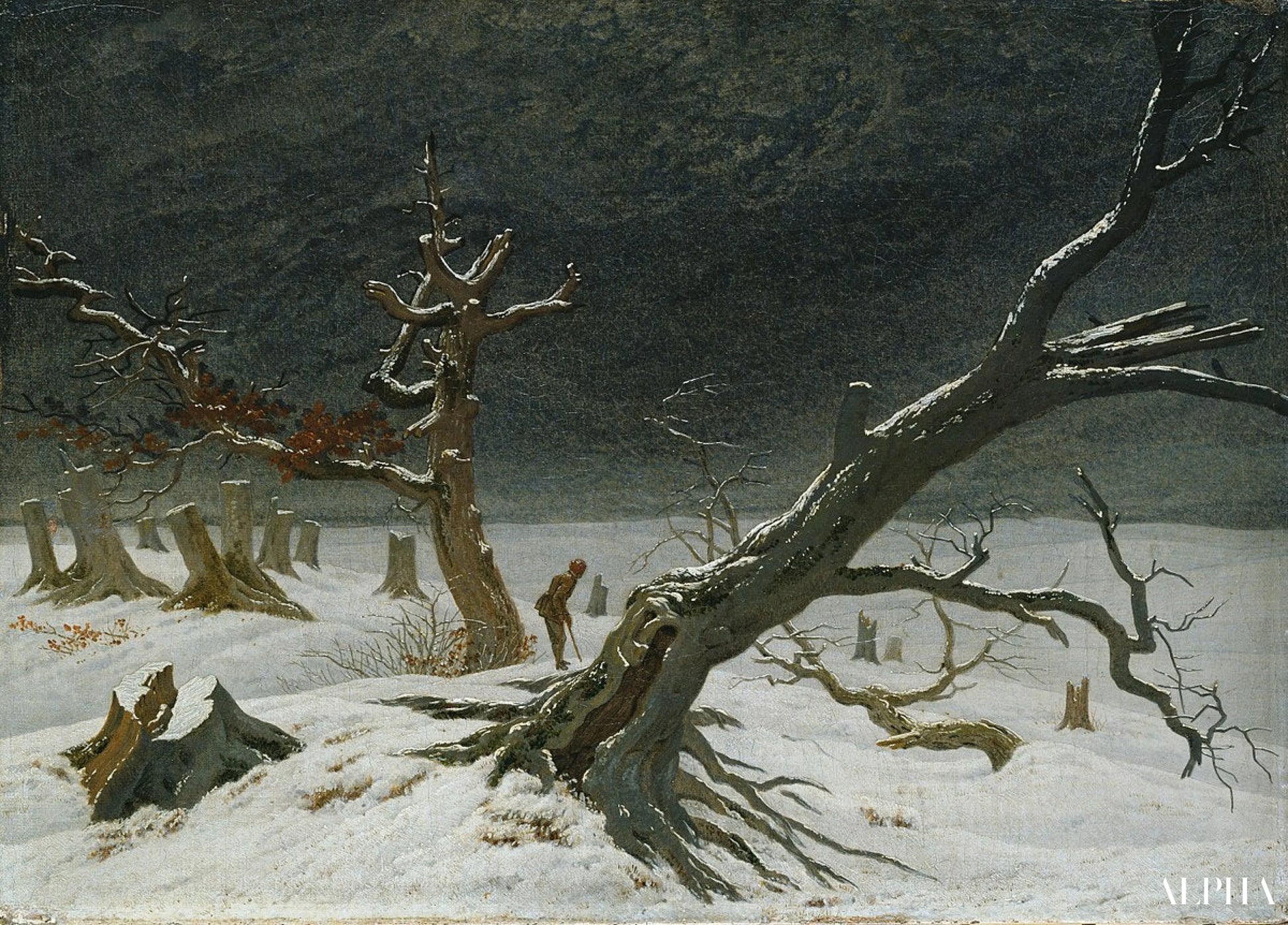 Winterlandschap - Caspar David Friedrich - Reproducties van schilderijen en hoogwaardige schilderijen