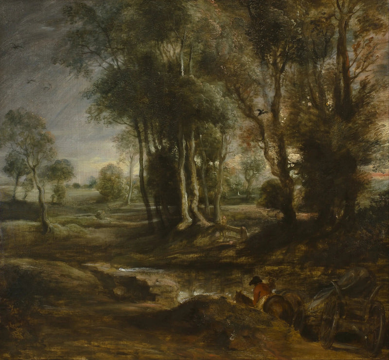 Avondlandschap met houtwagen - Peter Paul Rubens