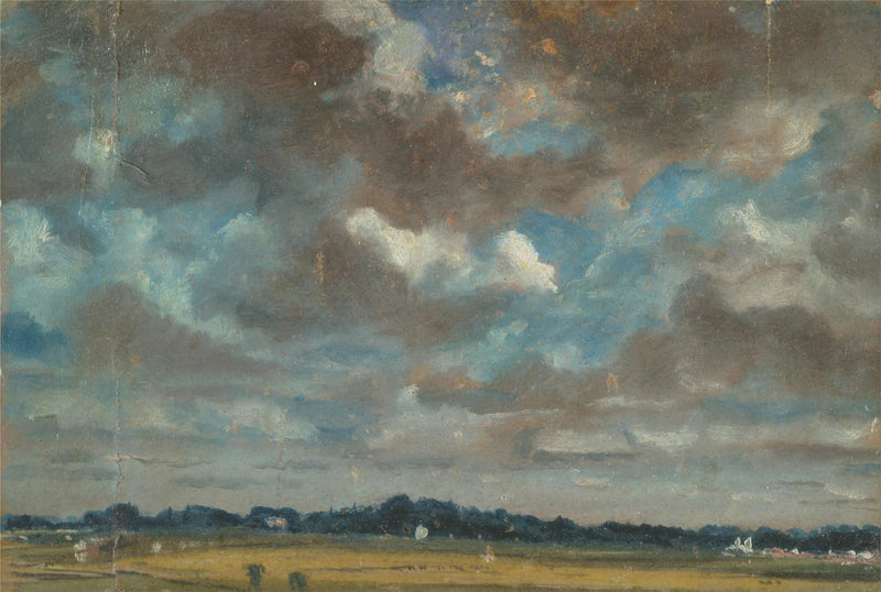 Uitgestrekt landschap met grijze wolken - John Constable
