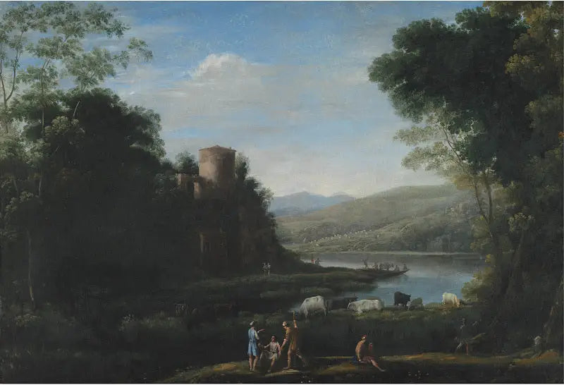 Rivierlandschap met herders - Claude Lorrain